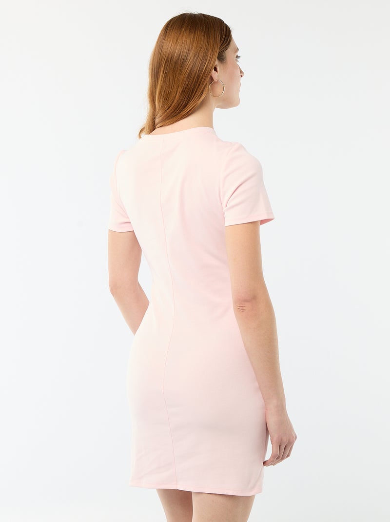 Robe t-shirt courte avec nœud fantaisie Rose - Kiabi
