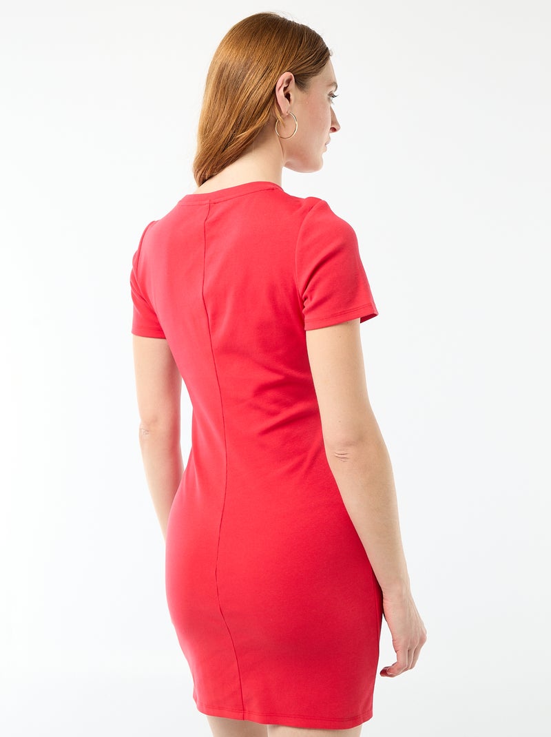 Robe t-shirt courte avec nœud fantaisie Rouge - Kiabi