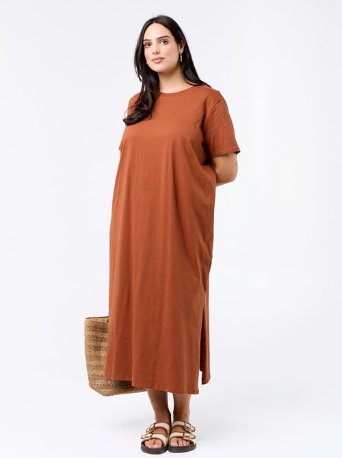 Robe t-shirt longue unie - Kiabi