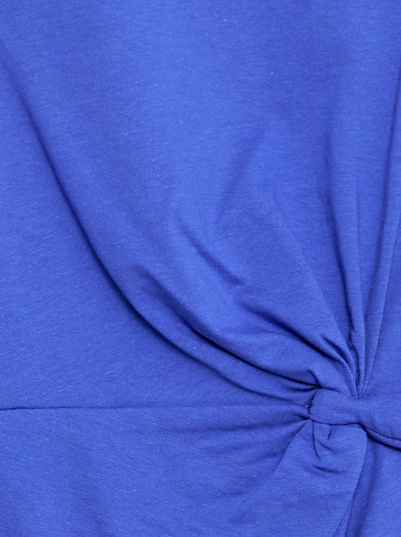 Robe t-shirt mi-longue avec nœud fantaisie devant Bleu - Kiabi