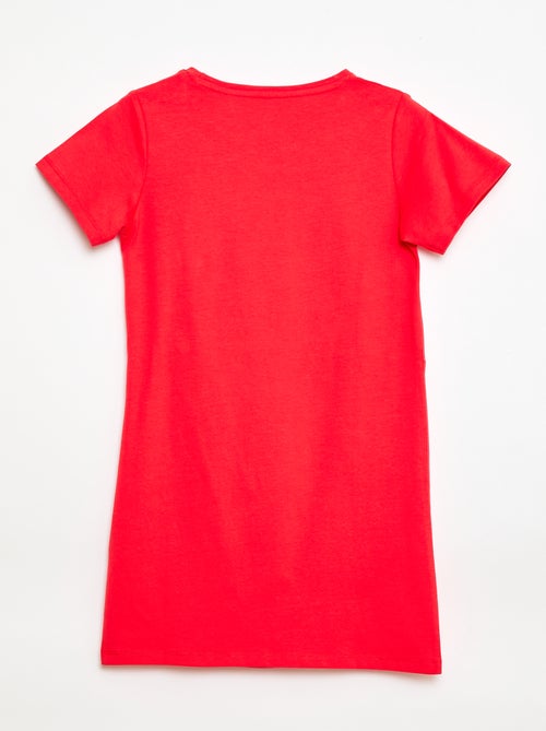 Robe t-shirt mi-longue avec nœud fantaisie devant - Kiabi