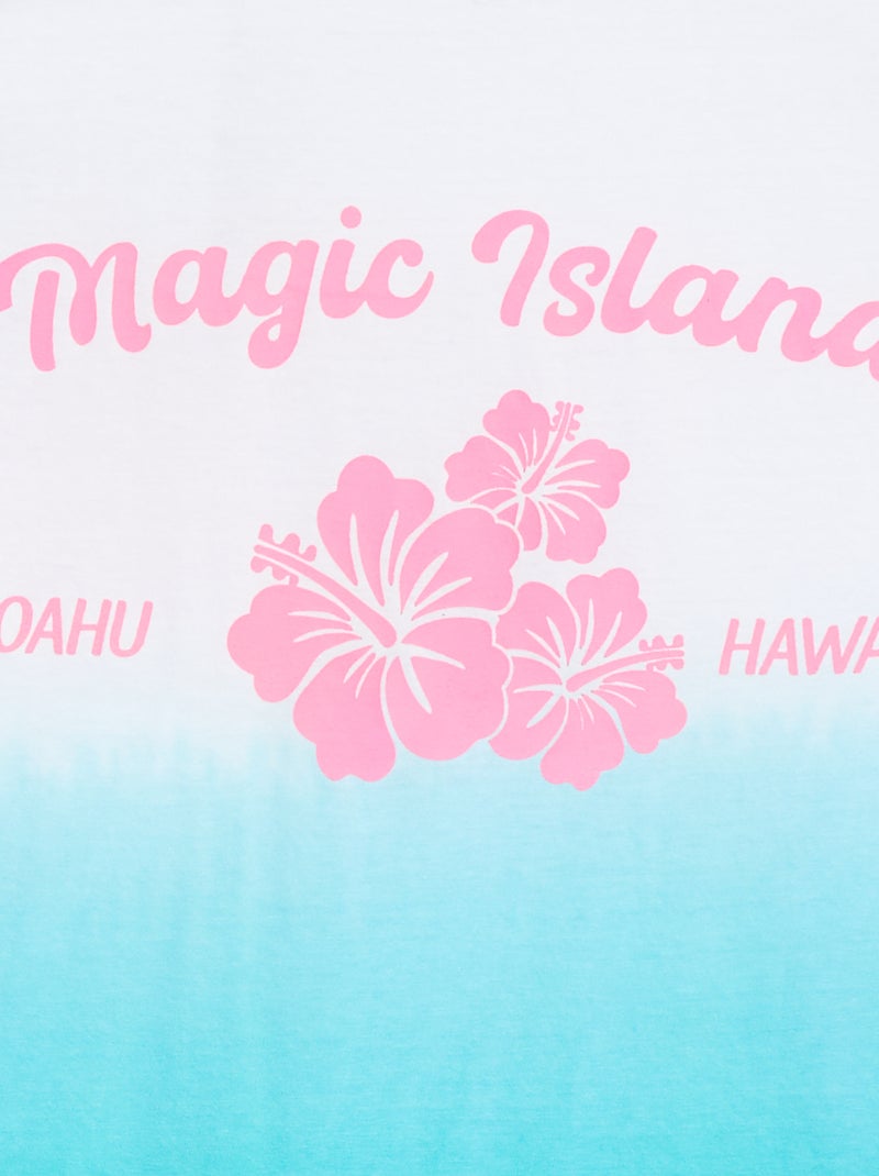 Robe tee-shirt tie and dye avec manches volantées Vert - Kiabi