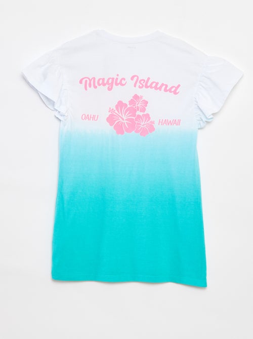 Robe tee-shirt tie and dye avec manches volantées - Kiabi