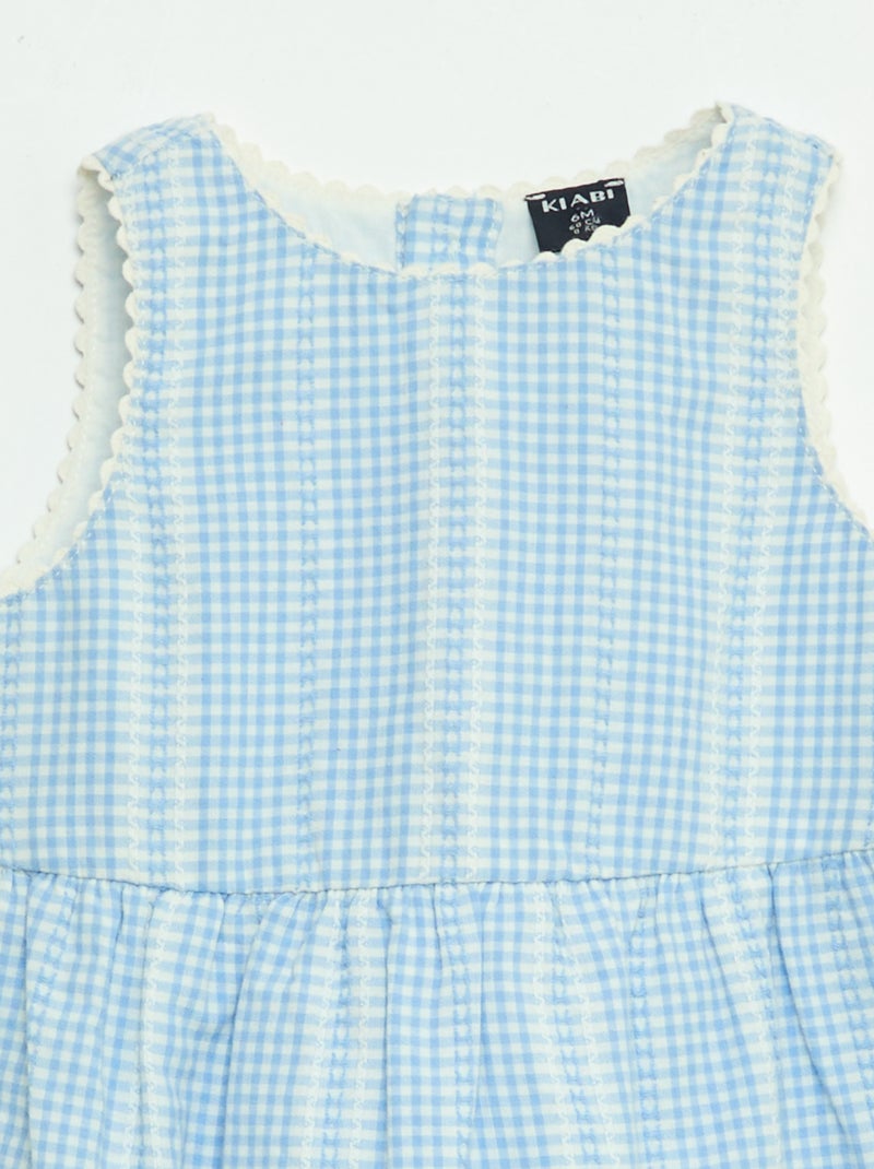 Robe vichy en gaze de coton Bleu - Kiabi