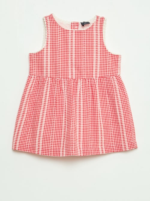 Robe vichy en gaze de coton - Kiabi