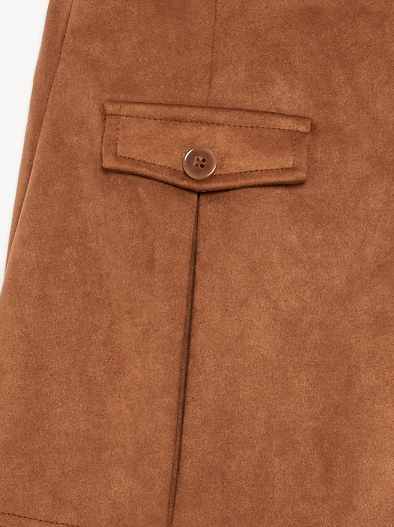 Rock-Short in Wildlederoptik Braun - Kiabi