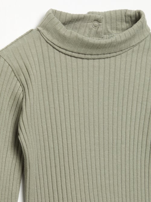 Rollkragenshirt aus feinem Rippstrick - Kiabi Rollkragenshirt aus feinem Rippstrick - Kiabi