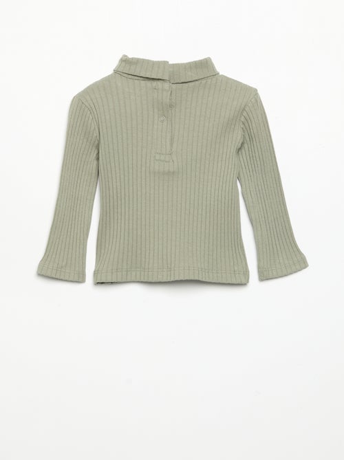 Rollkragenshirt aus feinem Rippstrick - Kiabi Rollkragenshirt aus feinem Rippstrick - Kiabi