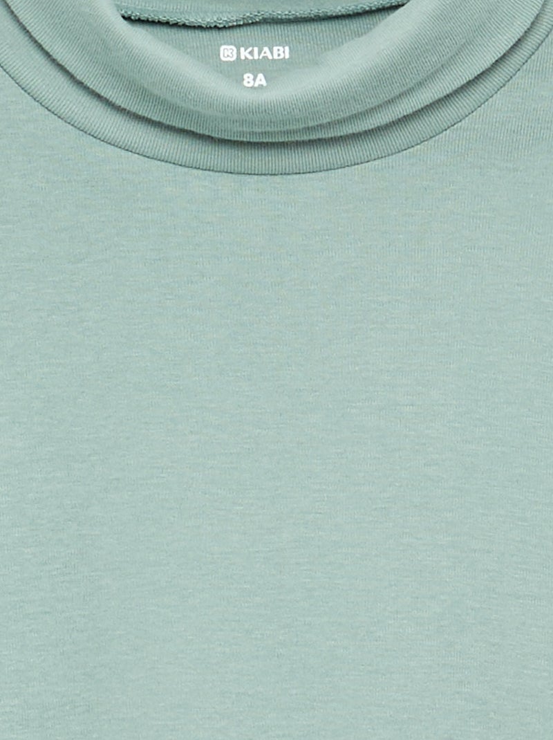 Rollkragenshirt aus Rippstrick Bleu - Kiabi