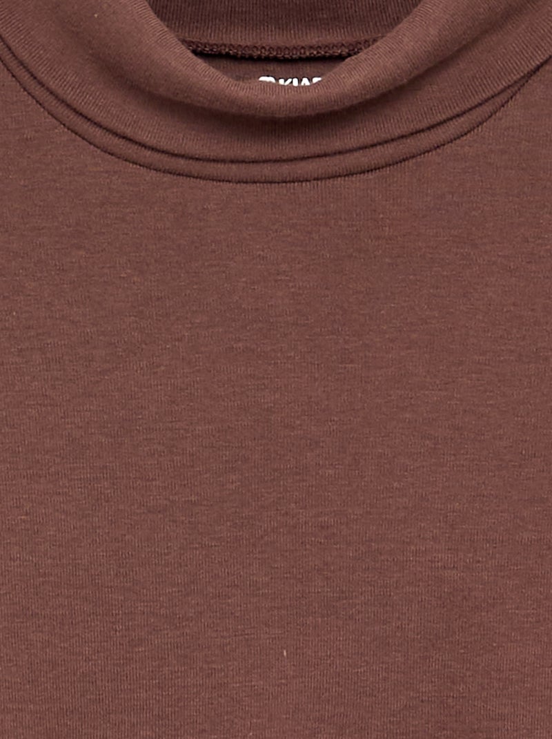 Rollkragenshirt aus Rippstrick Marron - Kiabi