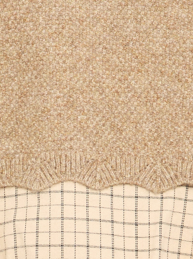 Romper with Sleeveless Knit Top Beige - Kiabi