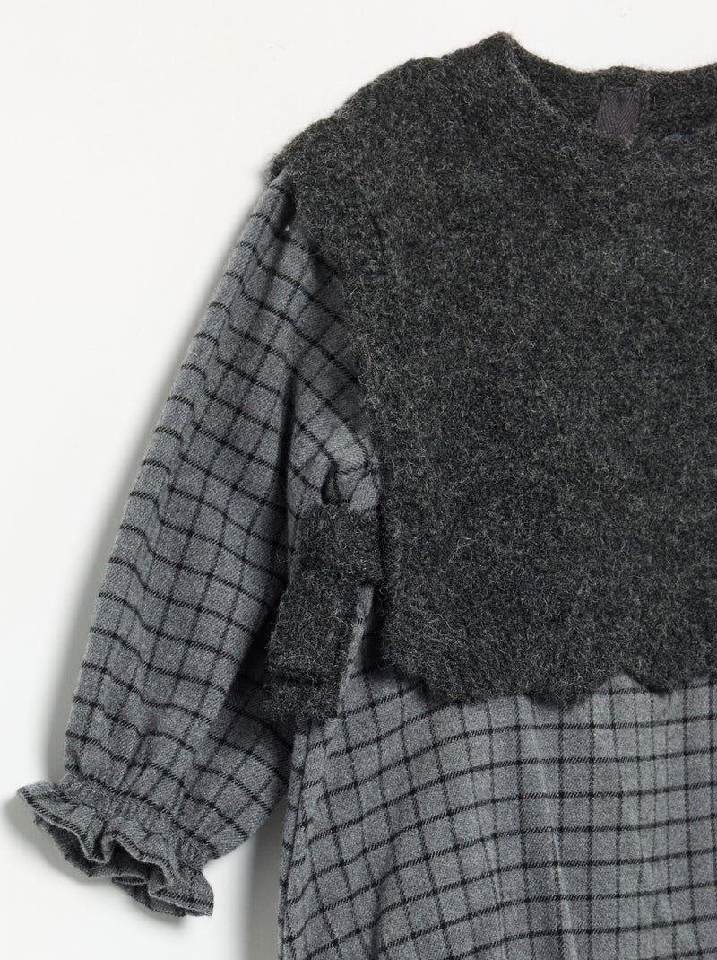 Romper with Sleeveless Knit Top Grey - Kiabi
