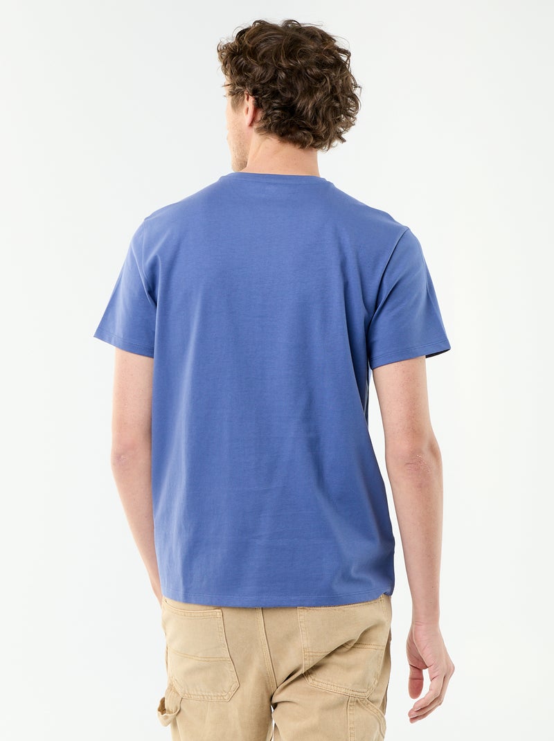 Round Neck Cotton T-Shirt - Tough Cotton™ Blue - Kiabi