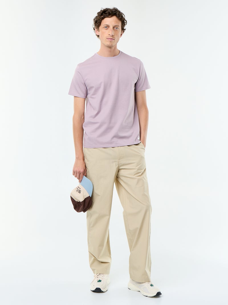 Round Neck Cotton T-Shirt - Tough Cotton™ Pink - Kiabi