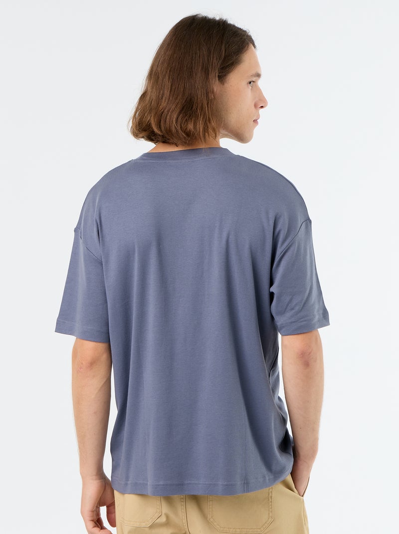 Round neck cotton T-shirt Grey - Kiabi