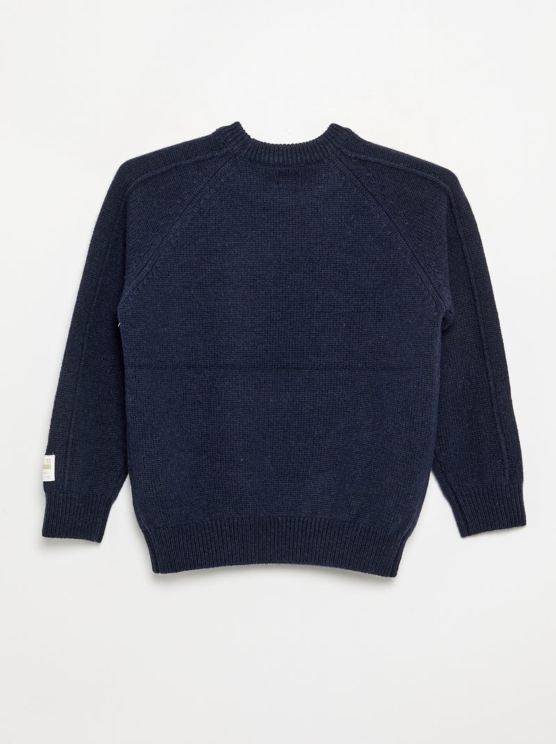 Round Neck Wool Sweater Blue - Kiabi