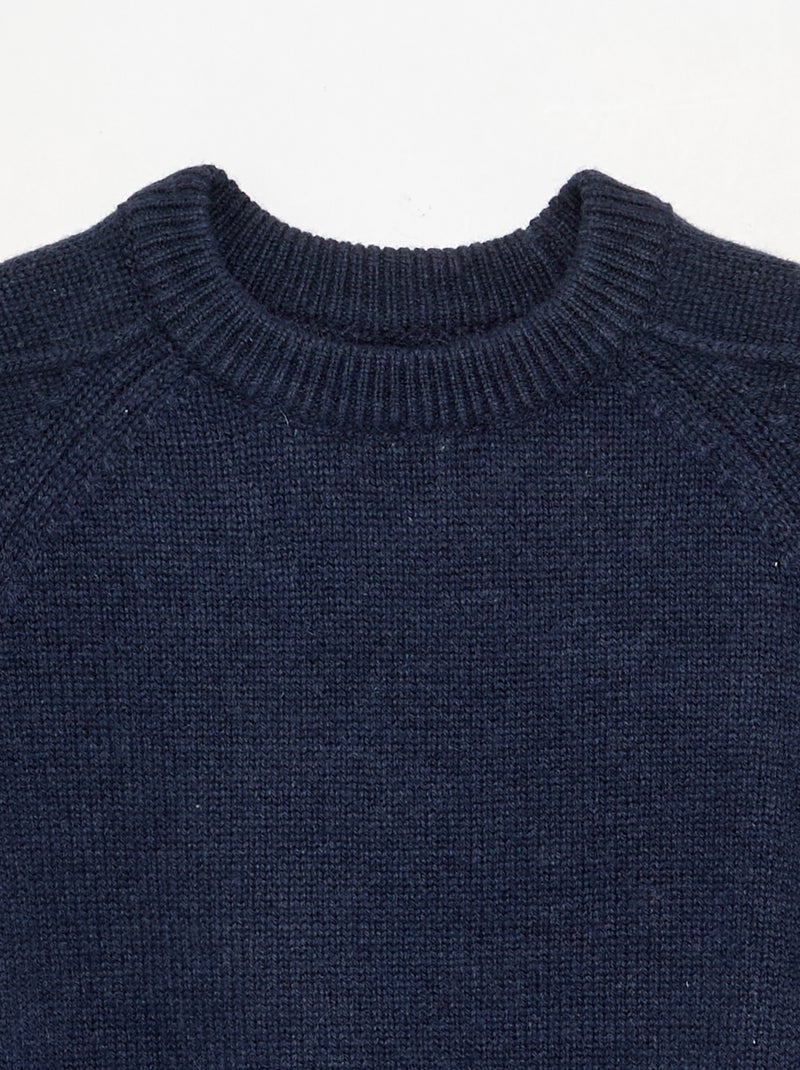 Round Neck Wool Sweater Blue - Kiabi