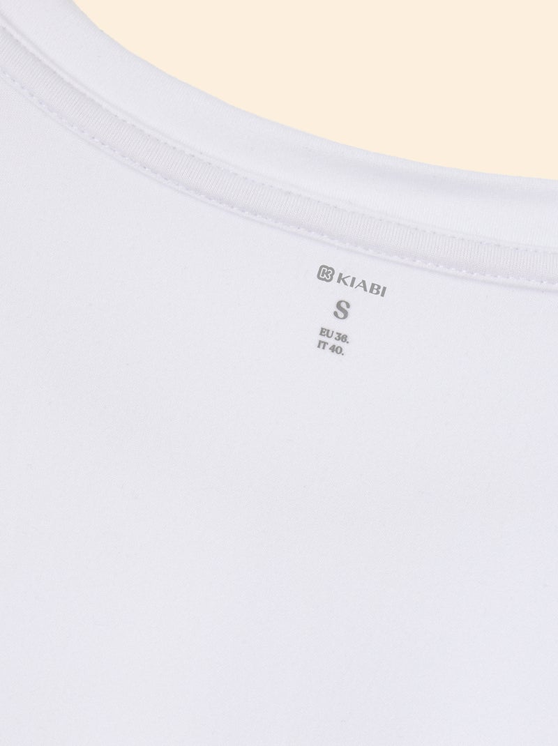 Ruched Sports T-shirt White - Kiabi