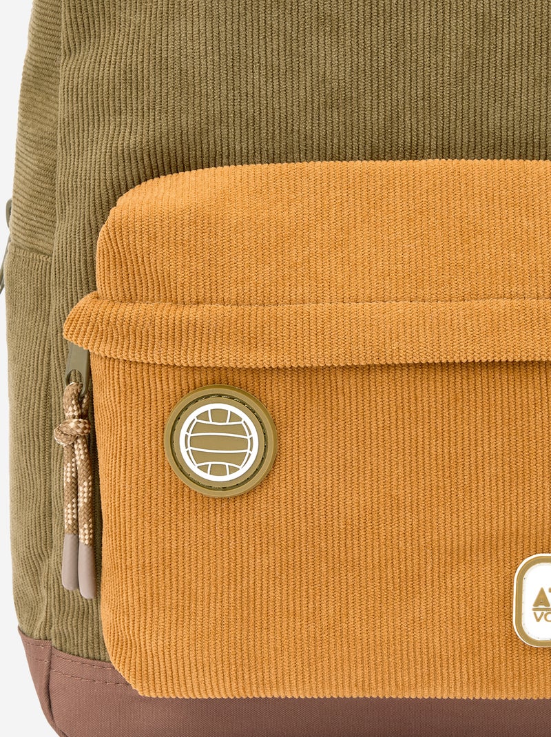 Rucksack in Samt-Optik Kaki - Kiabi
