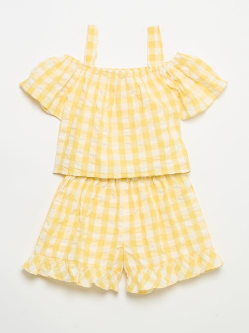 Ruffled 2-piece blouse and shorts set - Kiabi