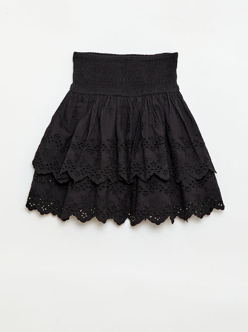 Ruffled and Broderie Anglaise Skirt - Kiabi