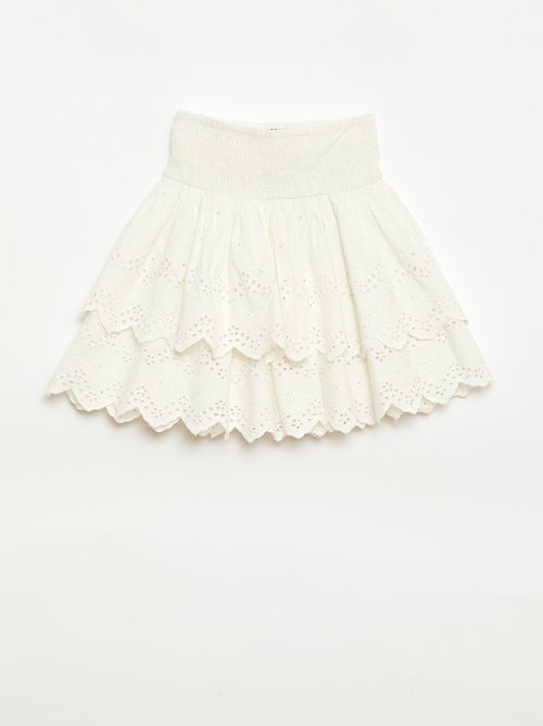 Ruffled and Broderie Anglaise Skirt - Kiabi