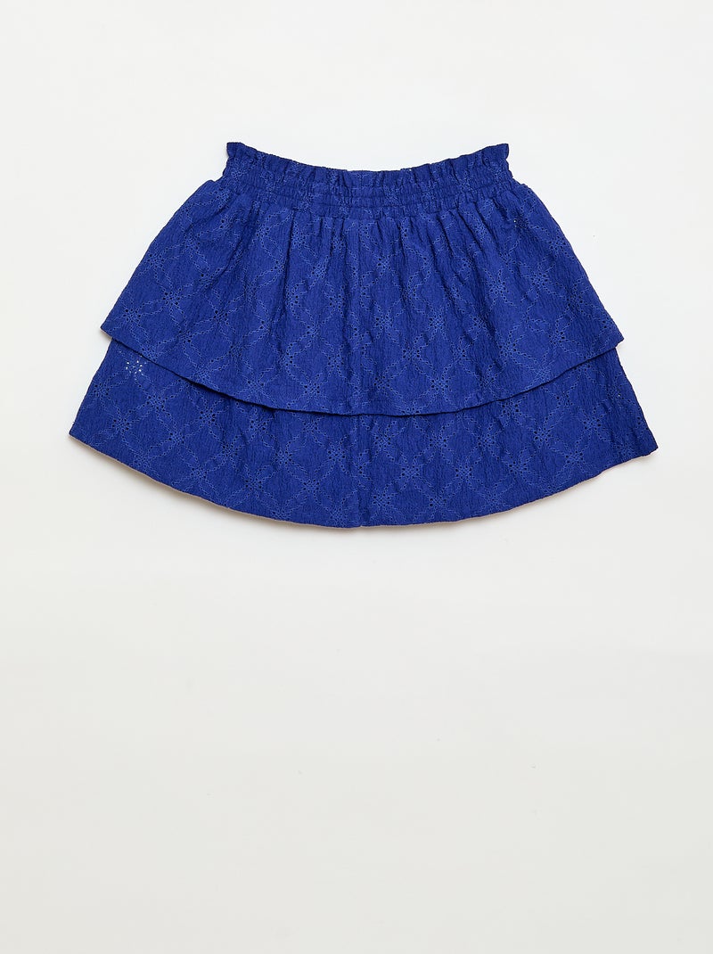 Ruffled Broderie Anglaise Skirt Blue - Kiabi