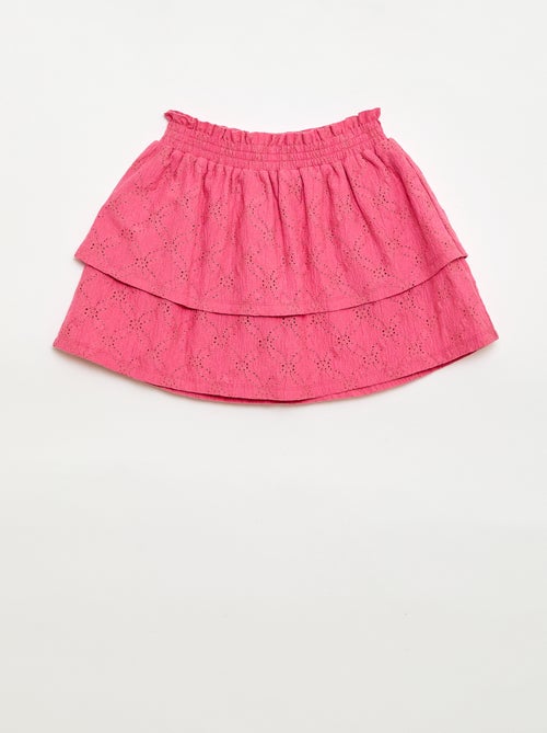 Ruffled Broderie Anglaise Skirt - Kiabi