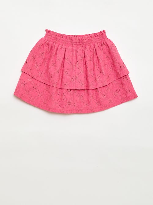 Ruffled Broderie Anglaise Skirt - Kiabi