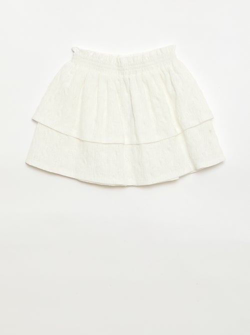 Ruffled Broderie Anglaise Skirt - Kiabi
