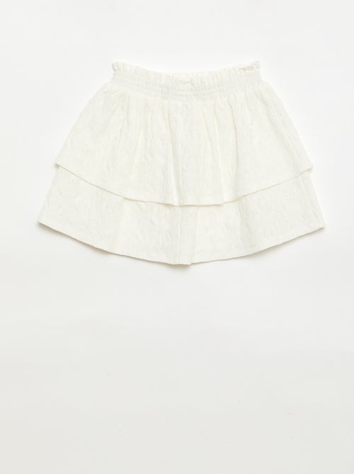 Ruffled Broderie Anglaise Skirt - Kiabi