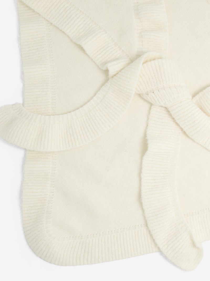 Ruffled Knit Scarf Beige - Kiabi