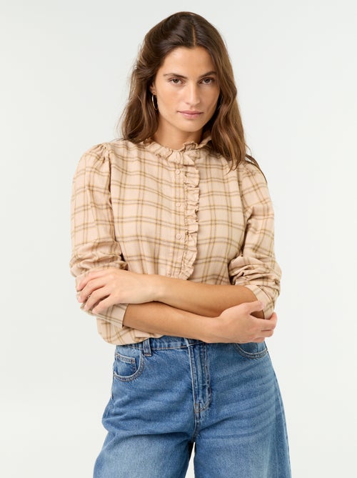 Ruffled Mock Neck Blouse - Kiabi