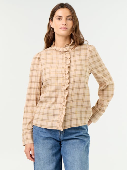 Ruffled Mock Neck Blouse - Kiabi