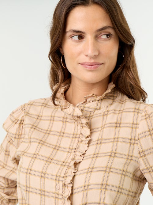 Ruffled Mock Neck Blouse - Kiabi