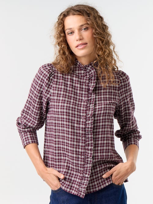 Ruffled Mock Neck Blouse - Kiabi