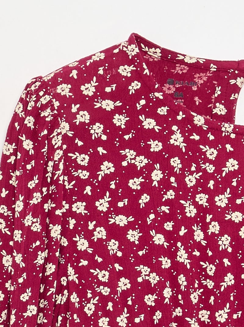 Ruffled printed dress Red - Kiabi