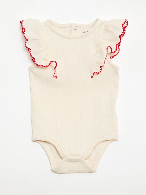 Ruffled short-sleeved bodysuit - Kiabi