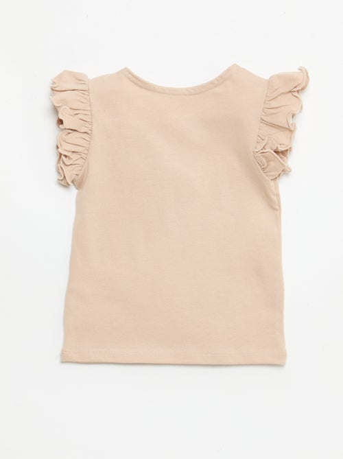 Ruffled short-sleeved jersey T-shirt - Kiabi