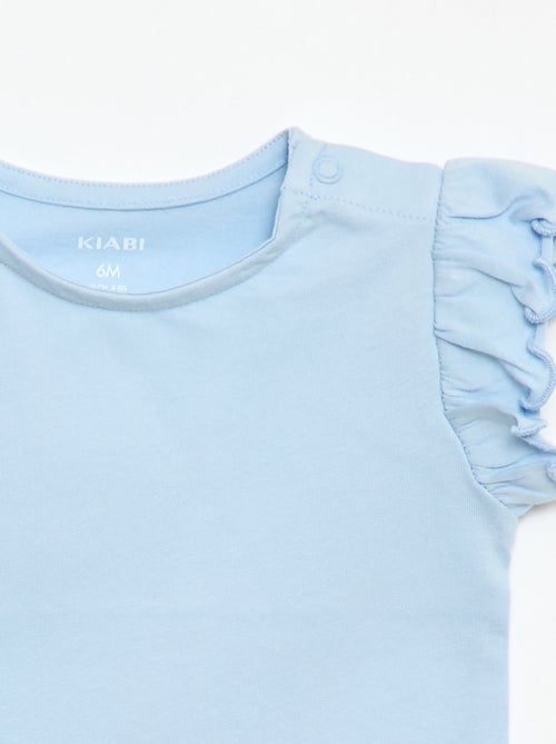 Ruffled short-sleeved jersey T-shirt - Kiabi