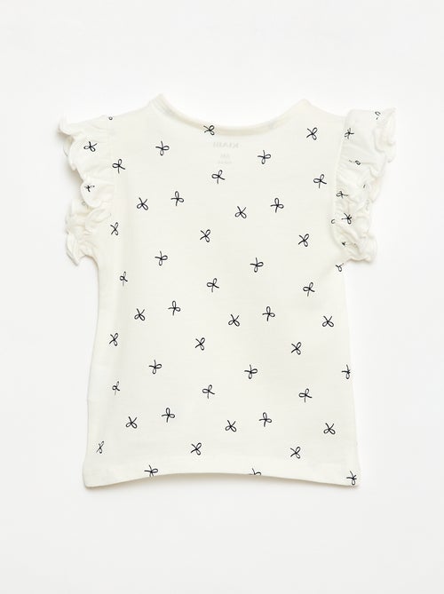 Ruffled short-sleeved jersey T-shirt - Kiabi