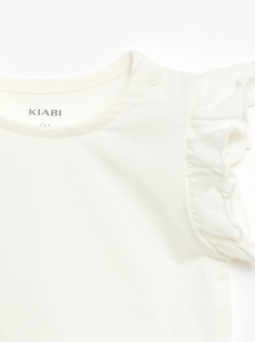 Ruffled short-sleeved jersey T-shirt - Kiabi
