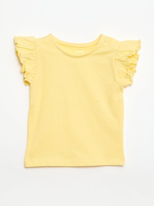 Ruffled short-sleeved jersey T-shirt - Kiabi
