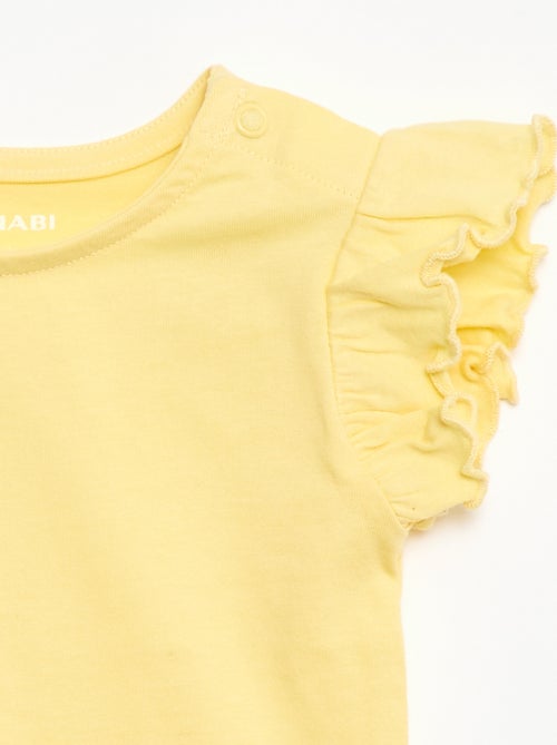 Ruffled short-sleeved jersey T-shirt - Kiabi