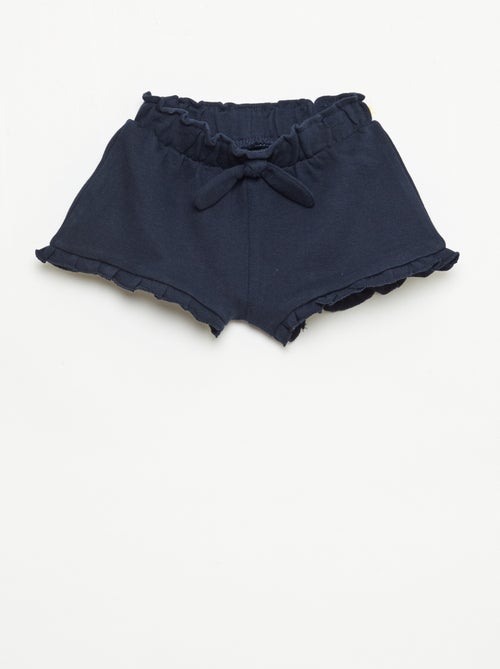 Ruffled shorts with waist tie - Kiabi