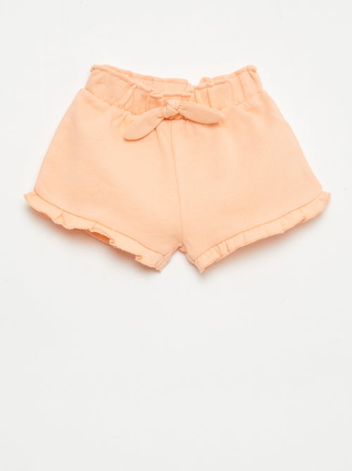 Ruffled shorts with waist tie - Kiabi