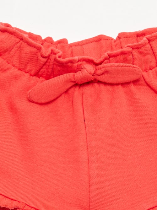 Ruffled shorts with waist tie - Kiabi