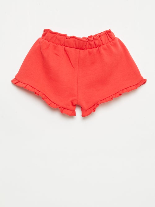 Ruffled shorts with waist tie - Kiabi