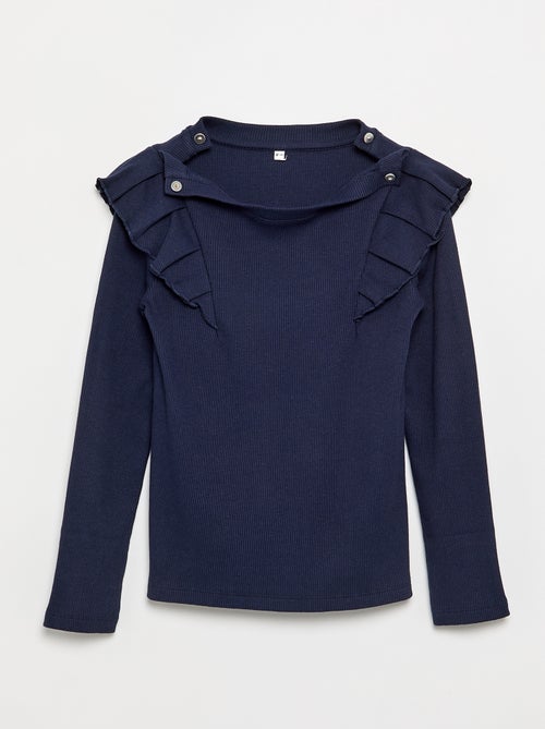 Ruffled Shoulder T-shirt - Easy-On Collection - Kiabi