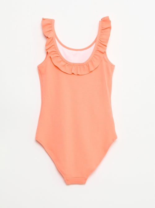Ruffled Solid Swimsuit - Kiabi